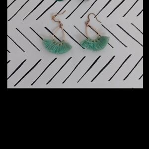 Mint Green Fringe Earrings
